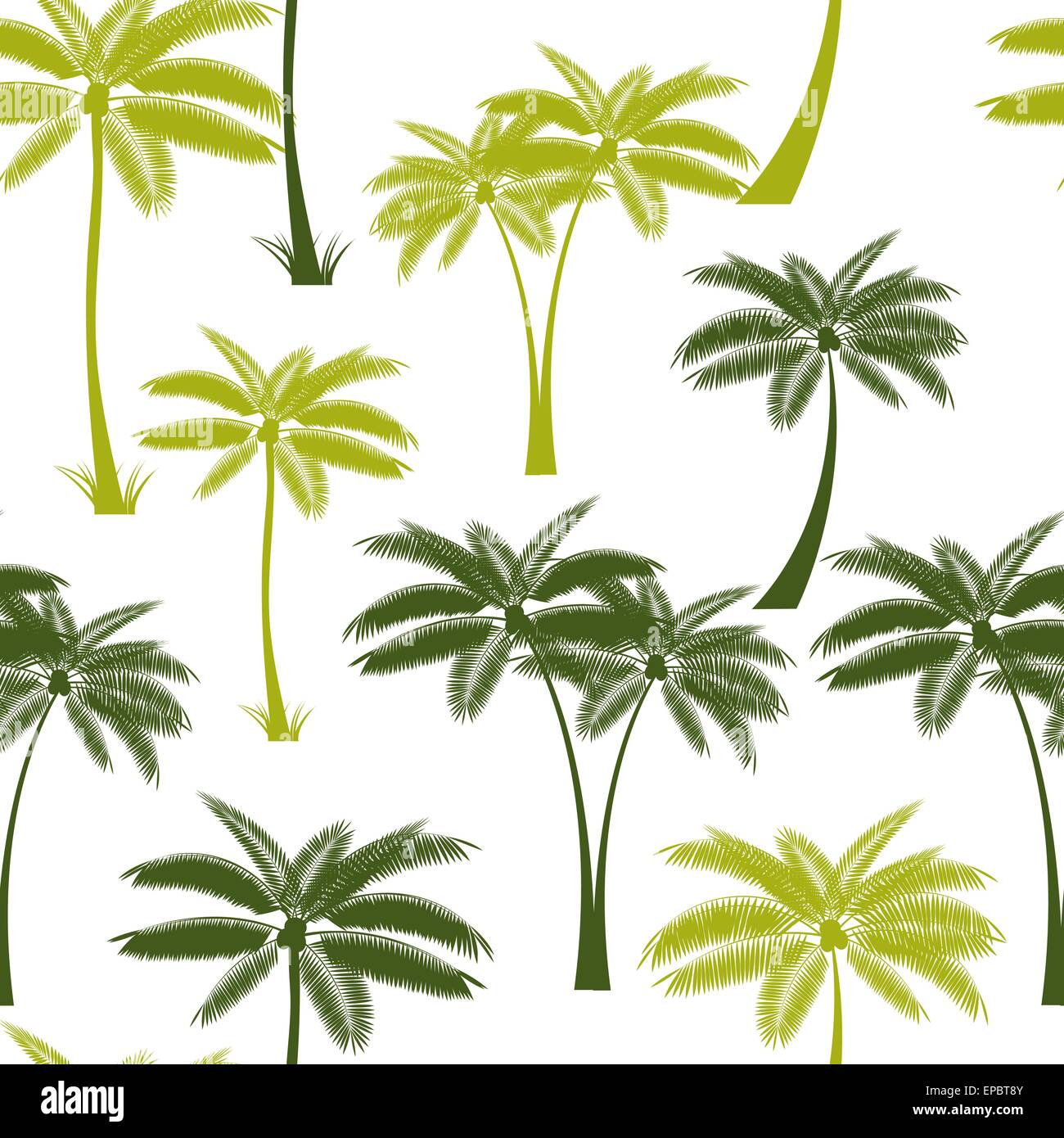 Palm Leaf Seamless Pattern Background Vector Illustration Stock Vector ...