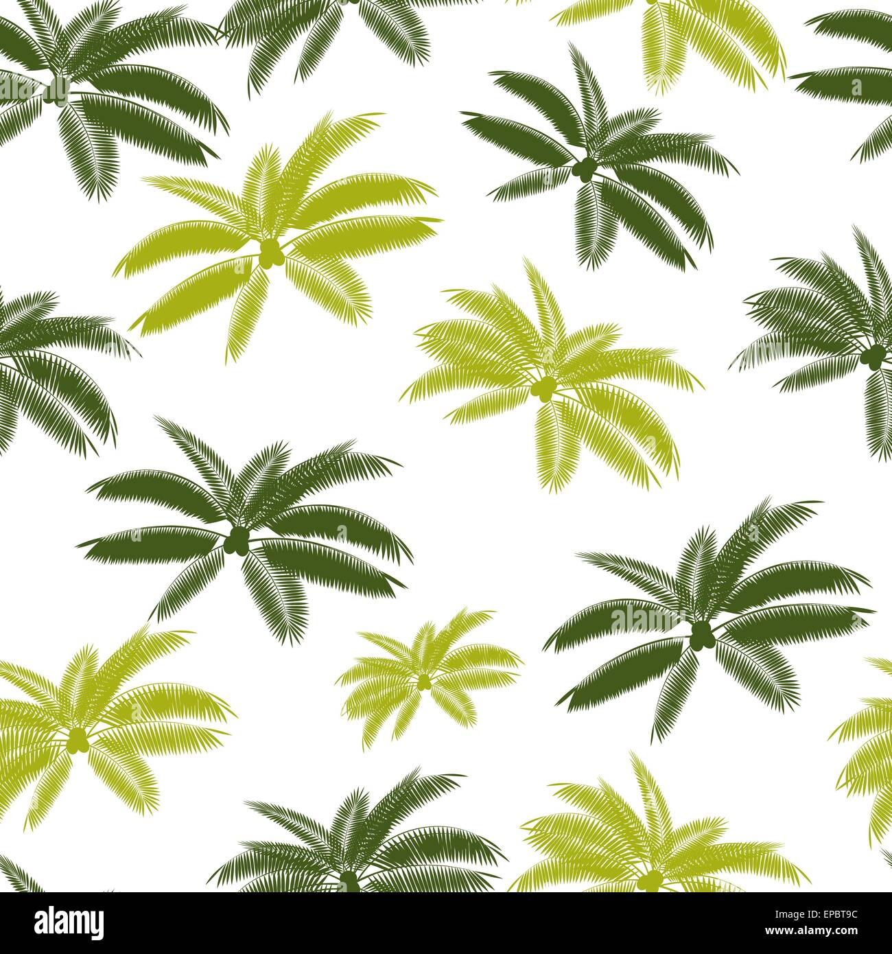 Palm Leaf Seamless Pattern Background Vector Illustration Stock Vector ...