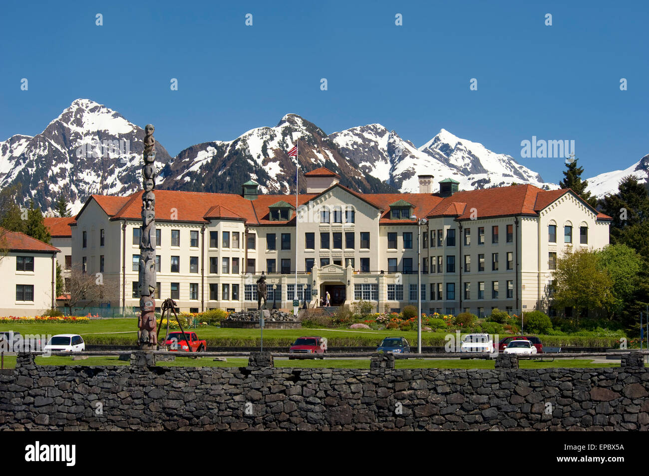 View Of The Pioneer Home In Downtown Sitka, Alaska Stock Photo Alamy