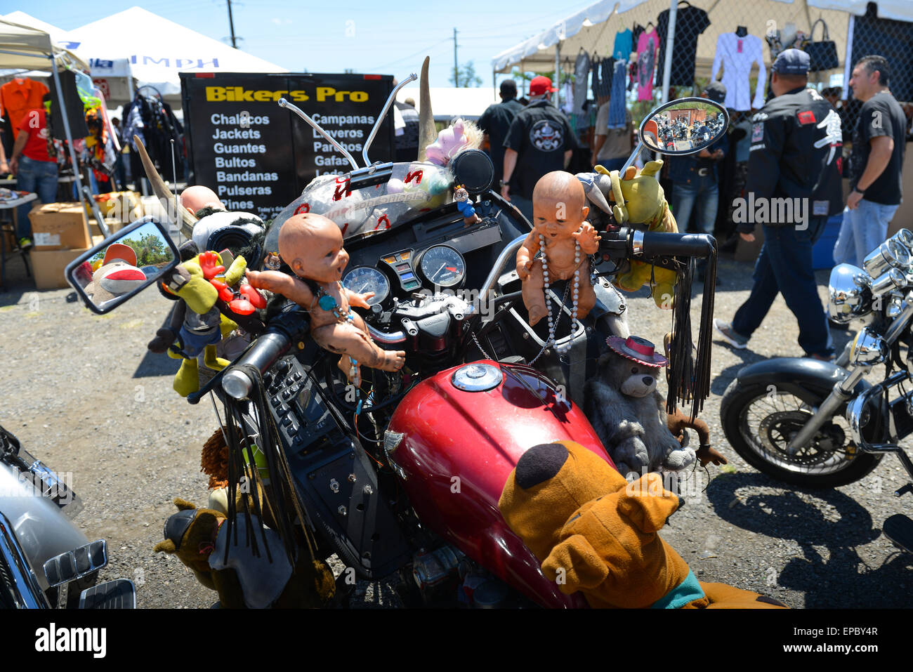 Biker event in Ponce, Puerto Rico. Caribbean Island. USA territory. Stock Photo