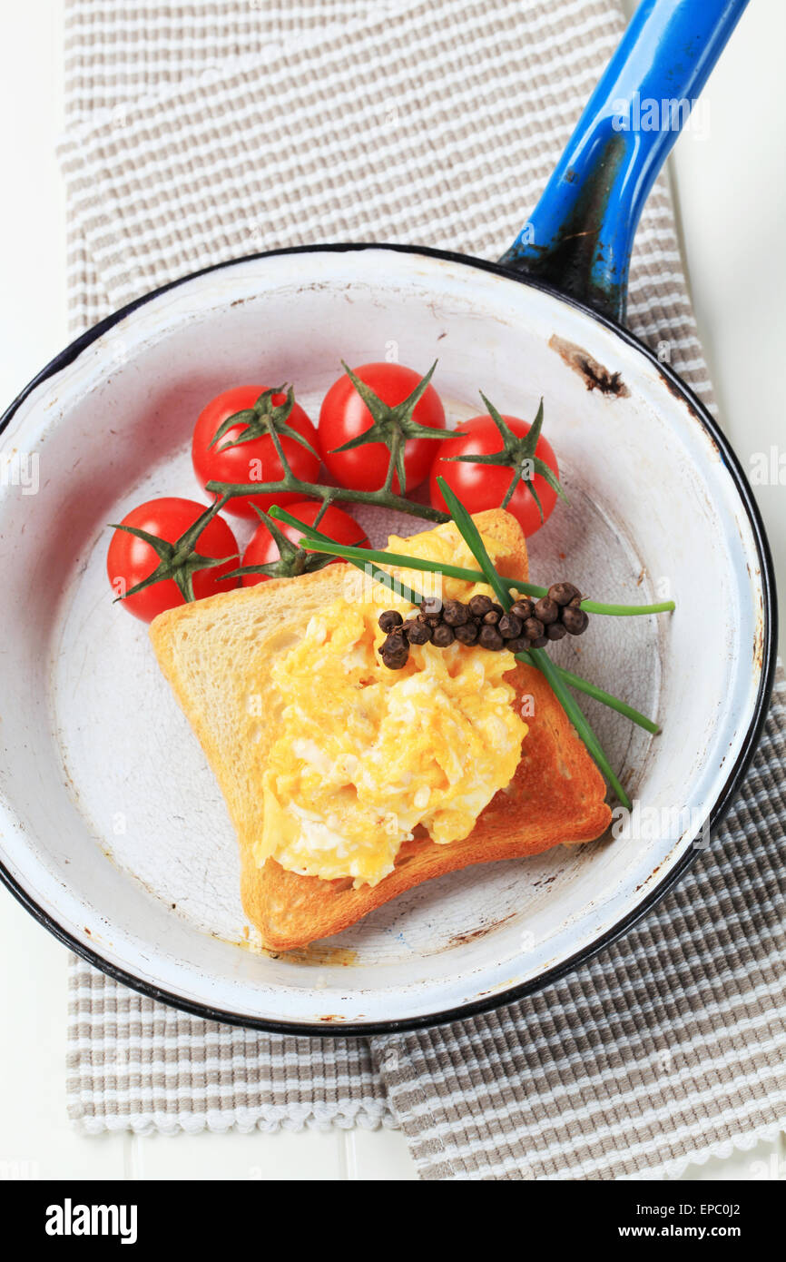 Overhead view scrambled eggs hi-res stock photography and images - Alamy