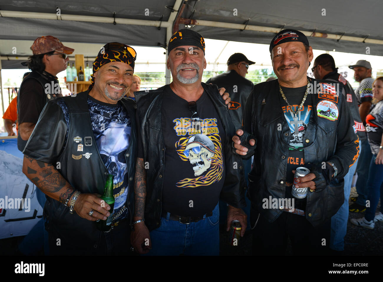 Friends at a motorcycle event in Ponce, Puerto Rico. Caribbean Island ...
