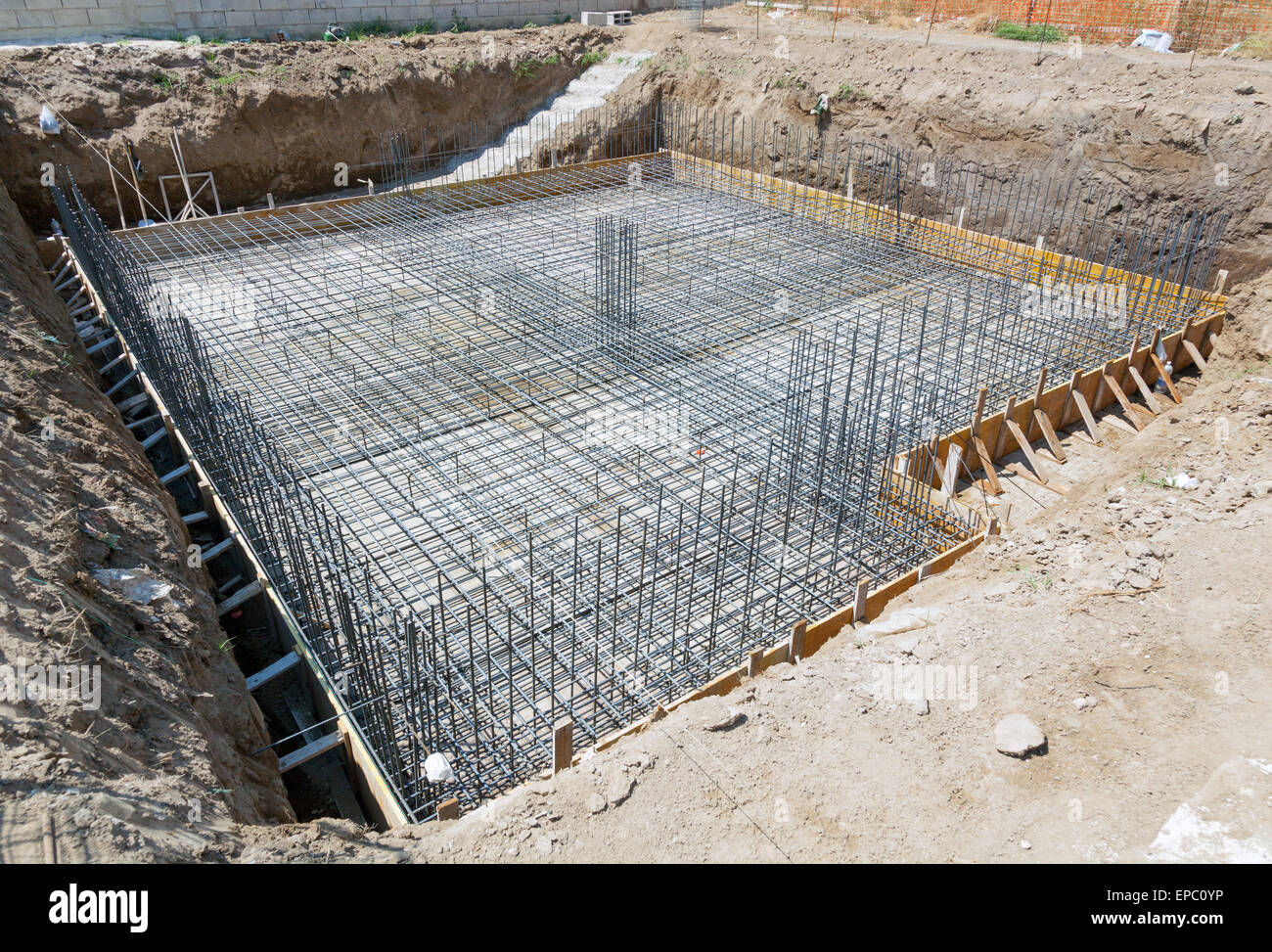 Foundation of a new house with reinforced concrete Stock Photo - Alamy