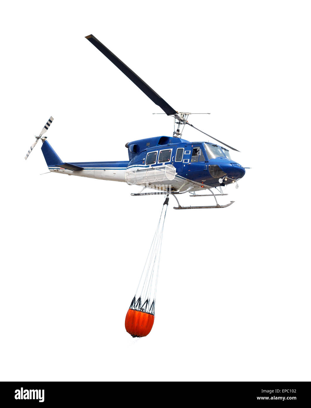 Aerial aircraft fire fighting helicopter with water Stock Photo