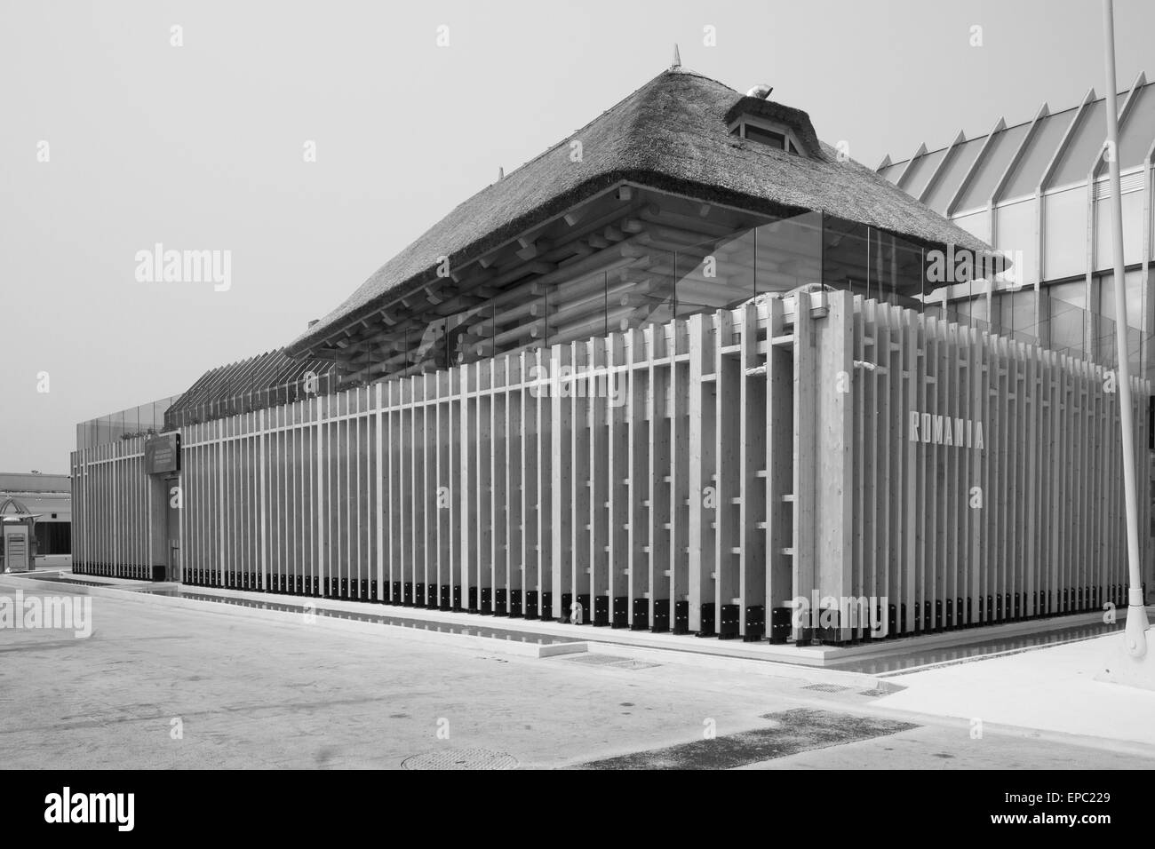 Milan, Italy, 5th May 2015. The Romanian pavilion at Expo 2015 Stock ...