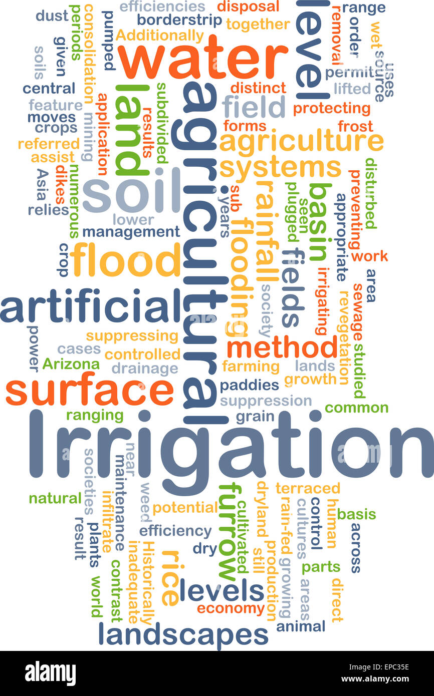 Background concept wordcloud illustration of irrigation Stock Photo Alamy