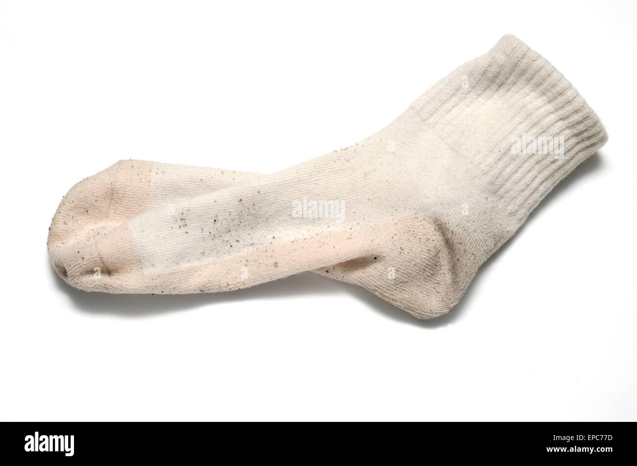 dirty sock on a white background Stock Photo Alamy