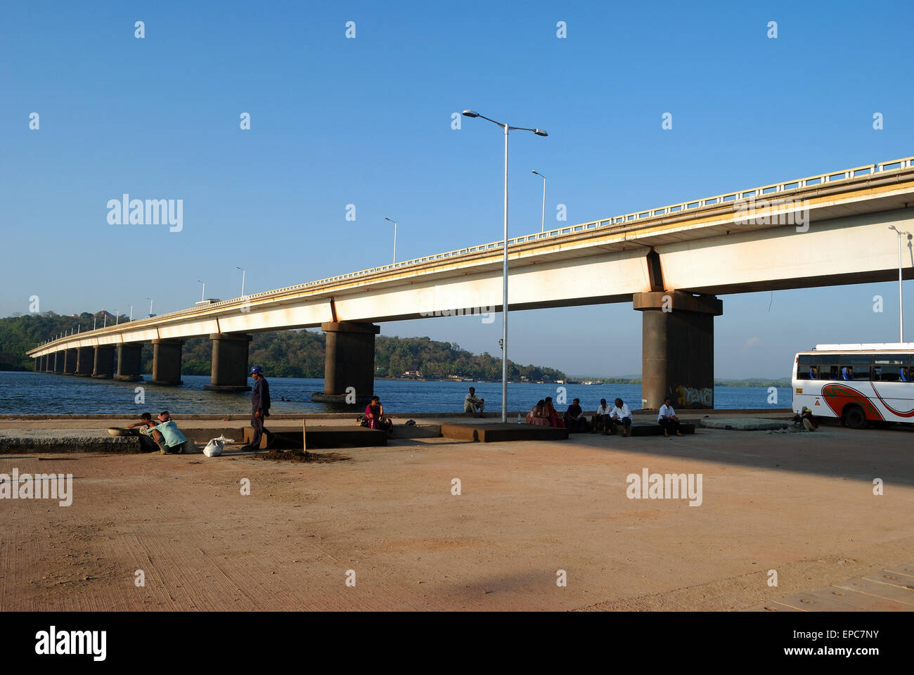 goa bridge across mandovi river panaji goa india Stock Photo Alamy