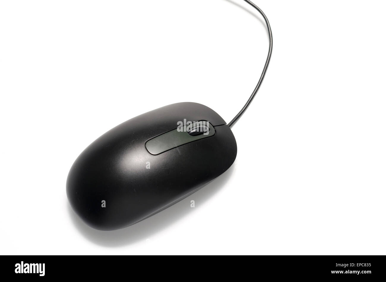 black computer mouse on a white background Stock Photo - Alamy