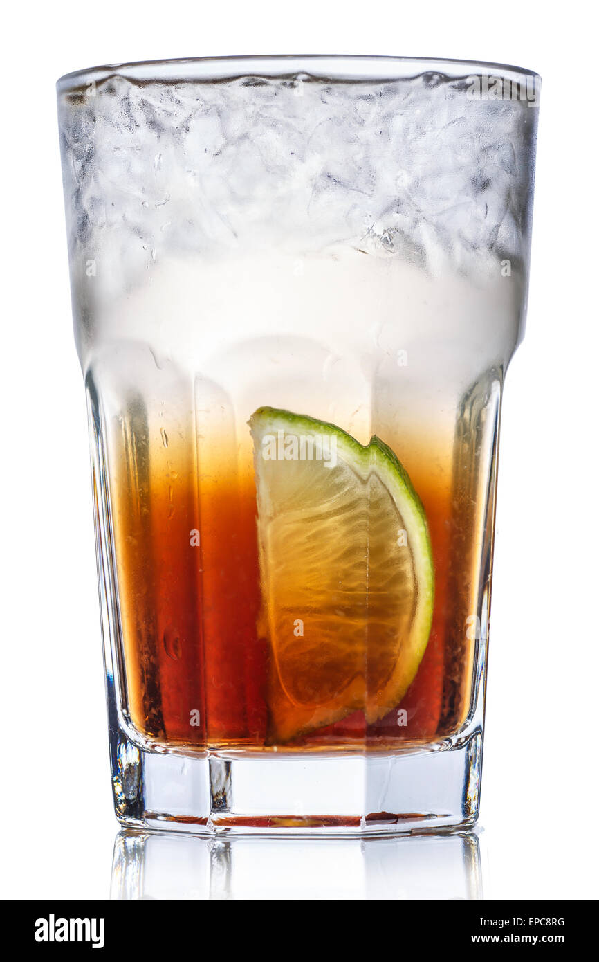 Long Island Iced Tea alcoholic cocktail Stock Photo