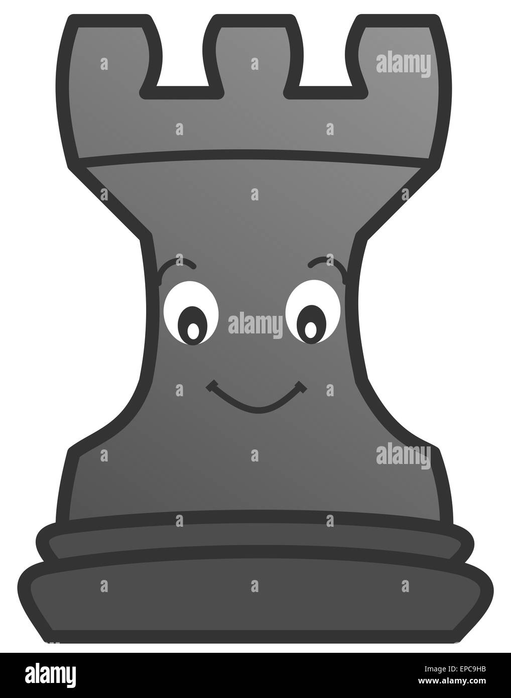 Rook chess piece cartoon illustration Stock Photo