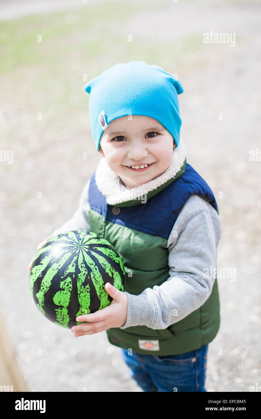 Little boy with ball Stock Photo Alamy