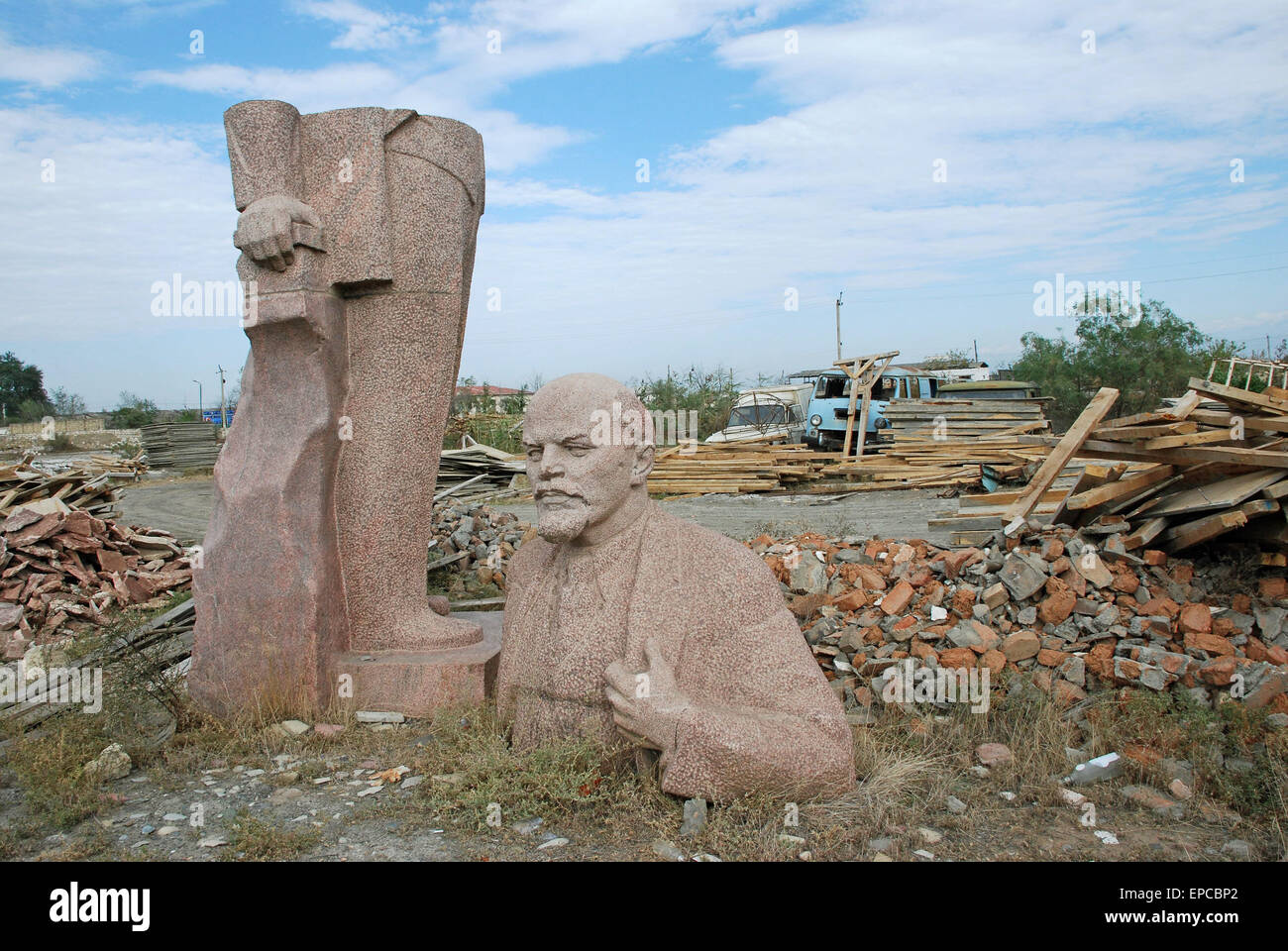 Dismantled Lenin statue, Azerbaijan Stock Photo