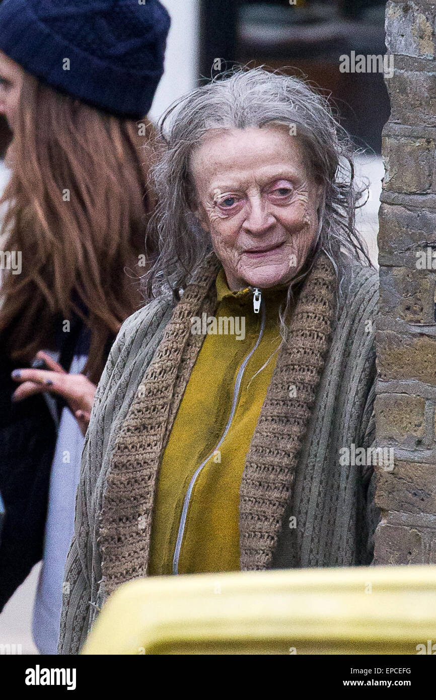 Maggie Smith Filming The Lady in the Van Featuring: Maggie Smith Where ...