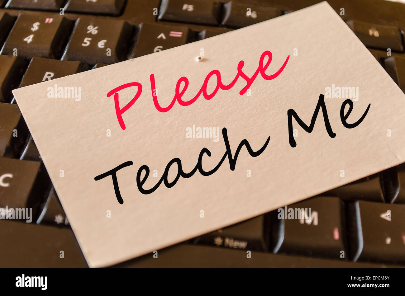 Please Teach Me Senior Chapter 1 Please teach me Concept on black keyboard Stock Photo - Alamy