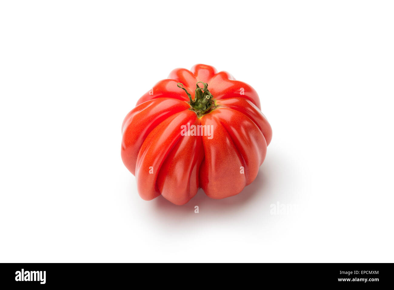 Beef Heart tomato, Olena Ukraina, isolated on white background Stock Photo