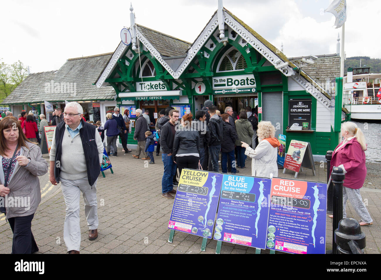 Lake Windermere Cumbria 16th May 2015 UK Weather Cold windy day on Lake Windermere for cruises