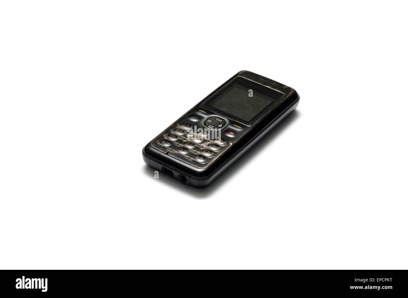 old mobile phone on a white background Stock Photo - Alamy