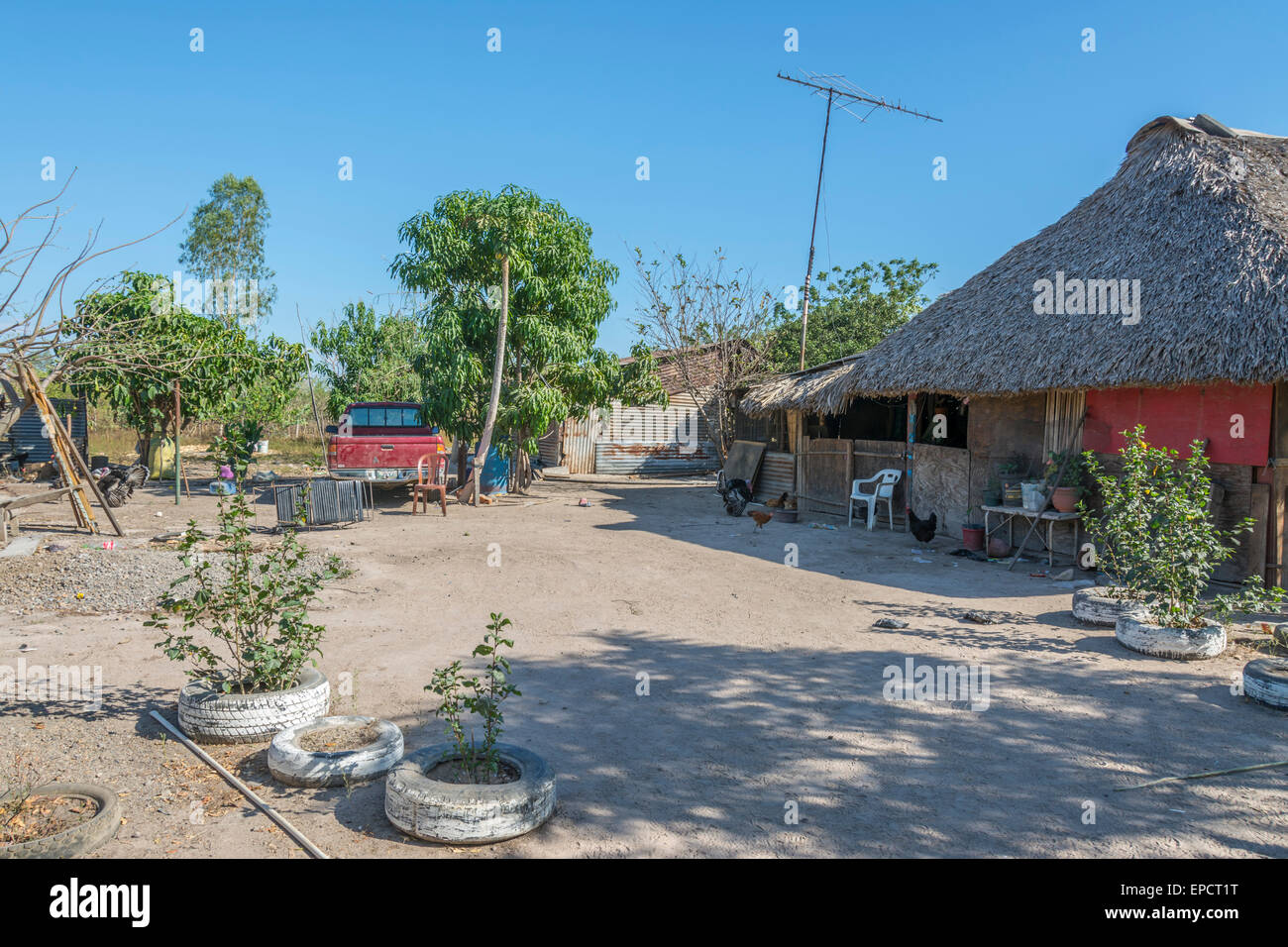 Housing for a farm family in southern Guatemala Stock Photo Alamy