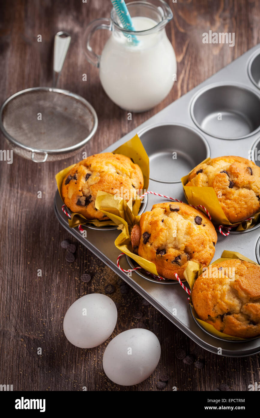 Homemade muffins with baking ingredients Stock Photo Alamy