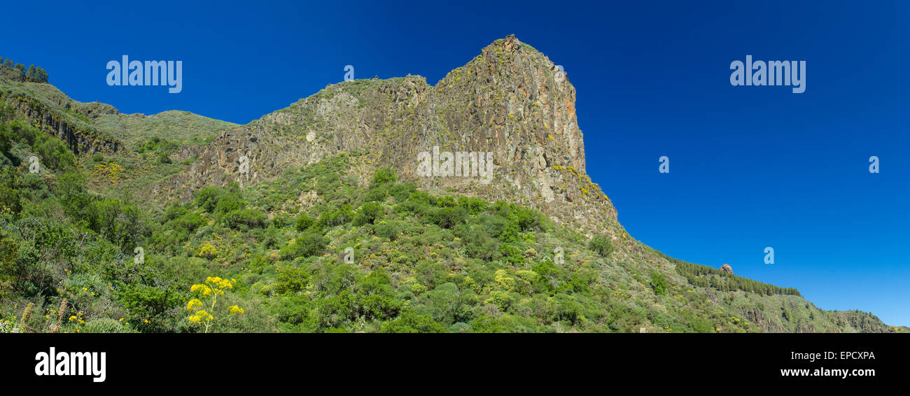 Gran Canaria, Valsequillo municipality, view towards volcanic plug Roque del Pino Stock Photo