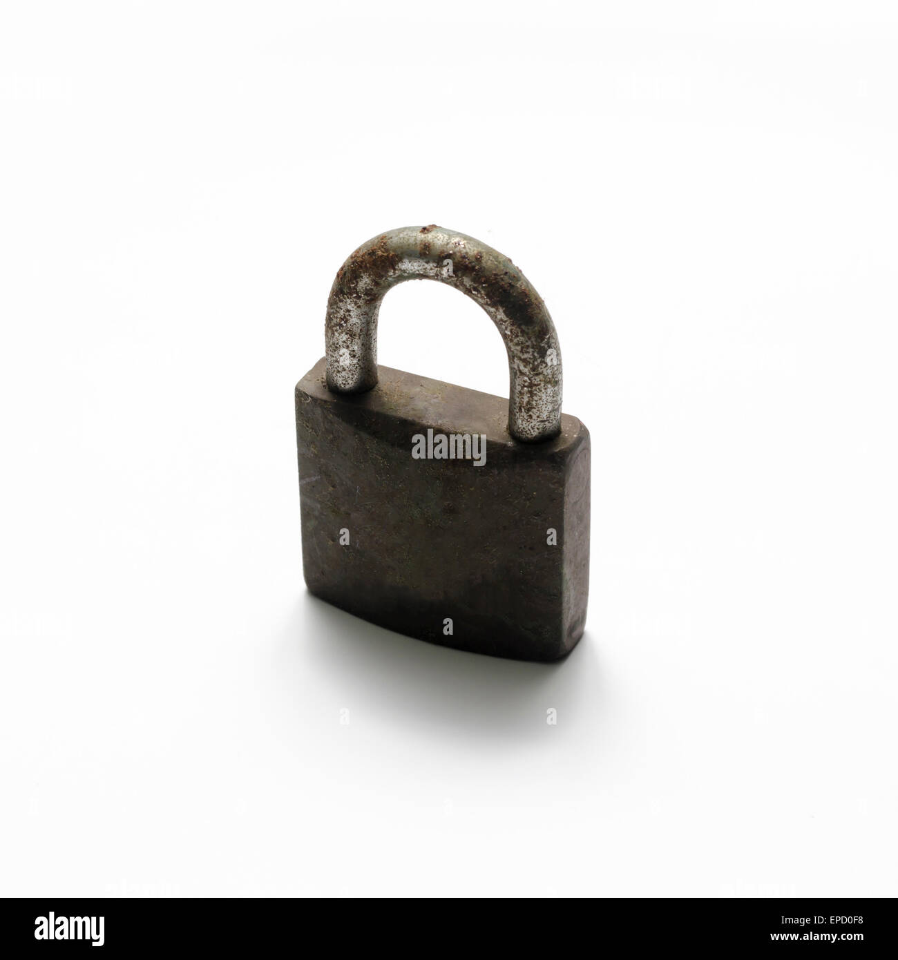 old padlock with rust on a white background Stock Photo - Alamy