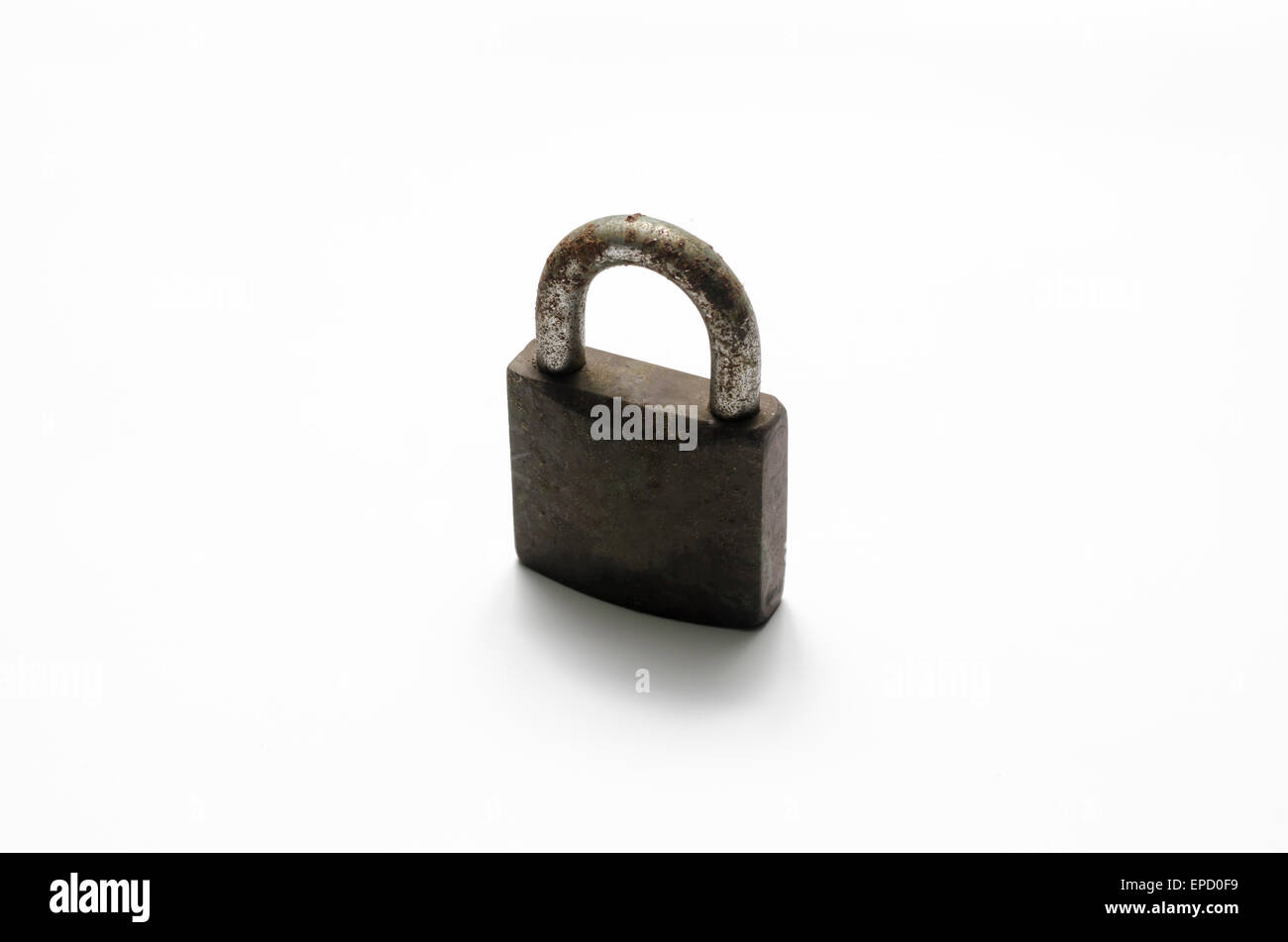 old padlock with rust on a white background Stock Photo - Alamy