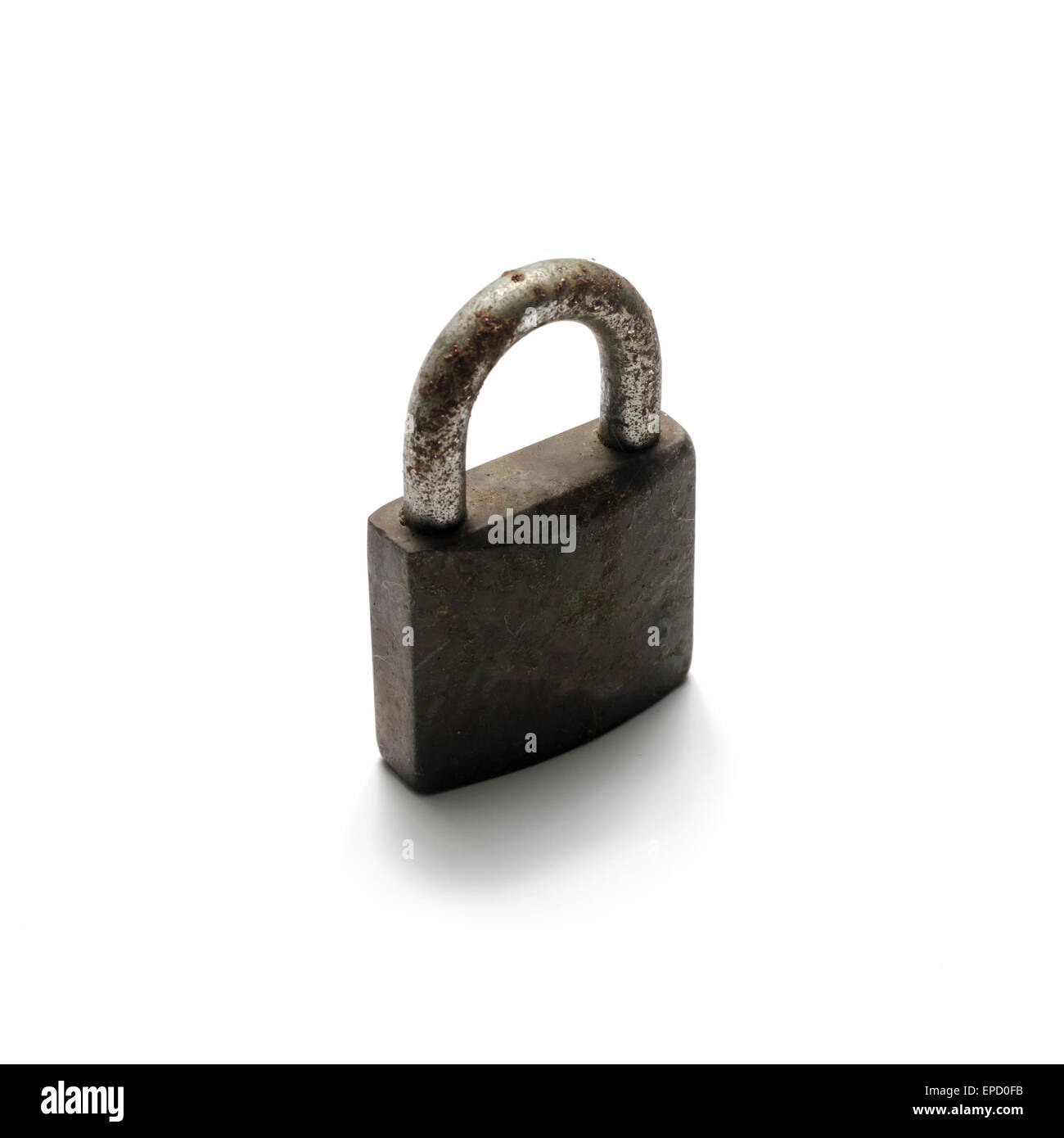 old padlock with rust on a white background Stock Photo - Alamy