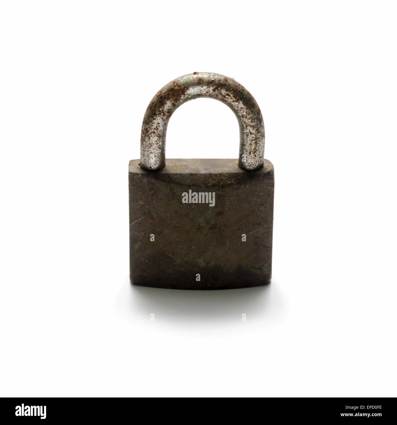 old padlock with rust on a white background Stock Photo - Alamy