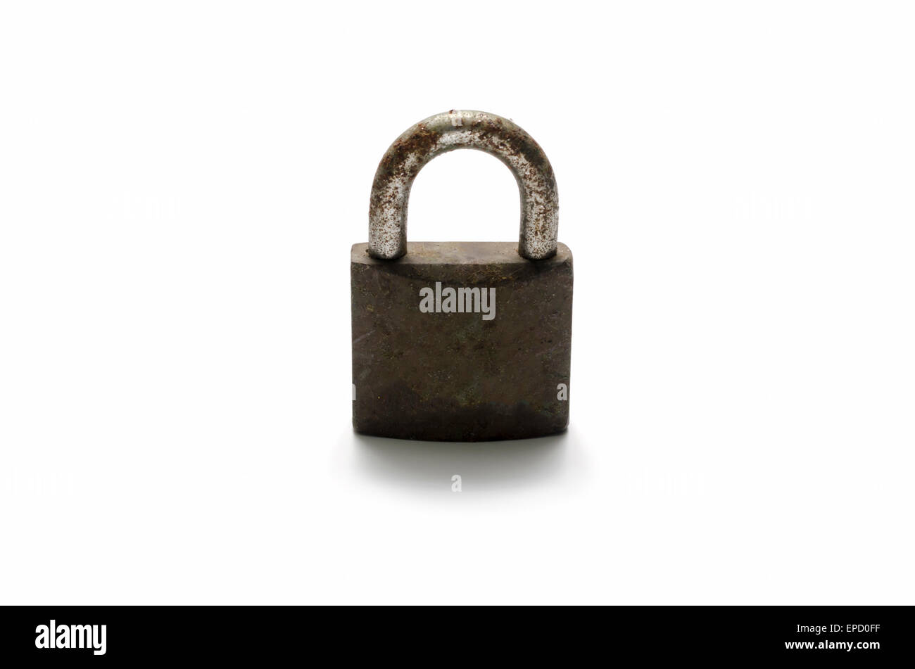 old padlock with rust on a white background Stock Photo - Alamy