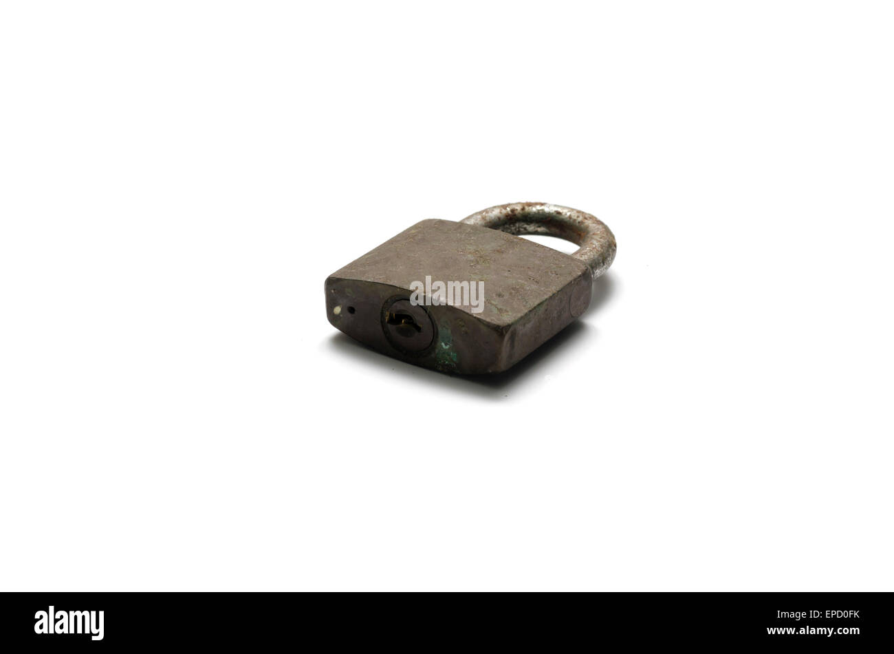 old padlock with rust on a white background Stock Photo - Alamy