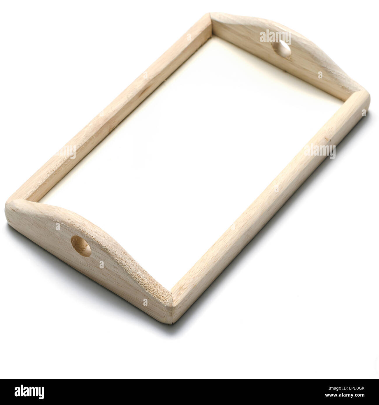 kitchen wood tray on white background Stock Photo - Alamy