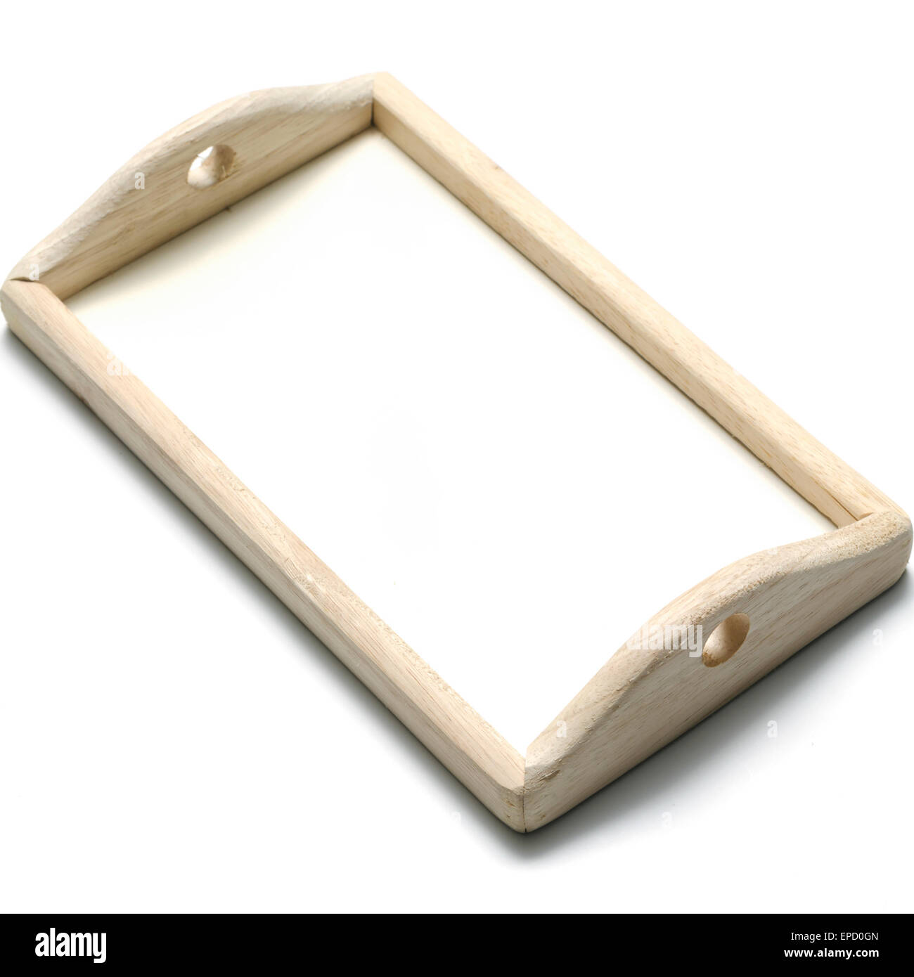 kitchen wood tray on white background Stock Photo - Alamy