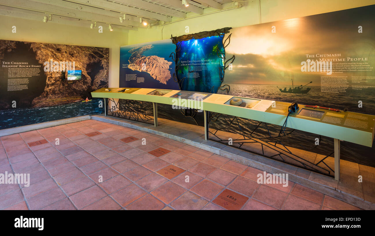 Interpretive display at the visitor center, Santa Cruz Island, Channel ...
