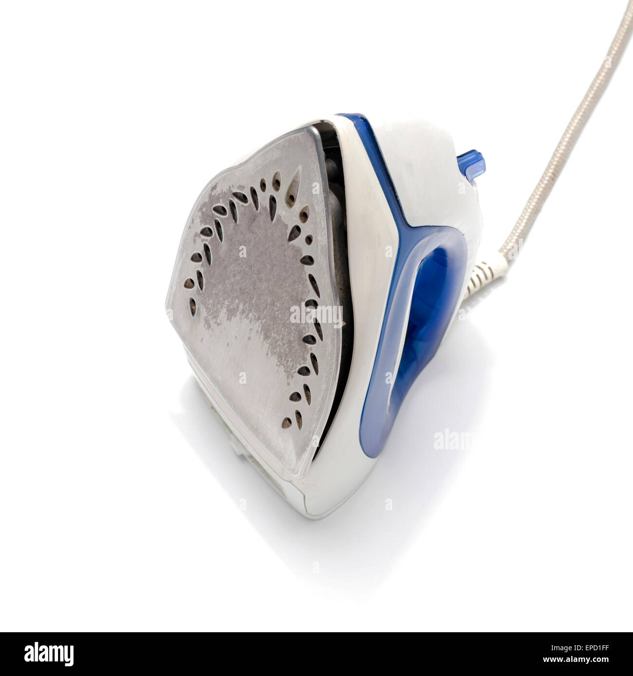 electric iron on white background Stock Photo Alamy