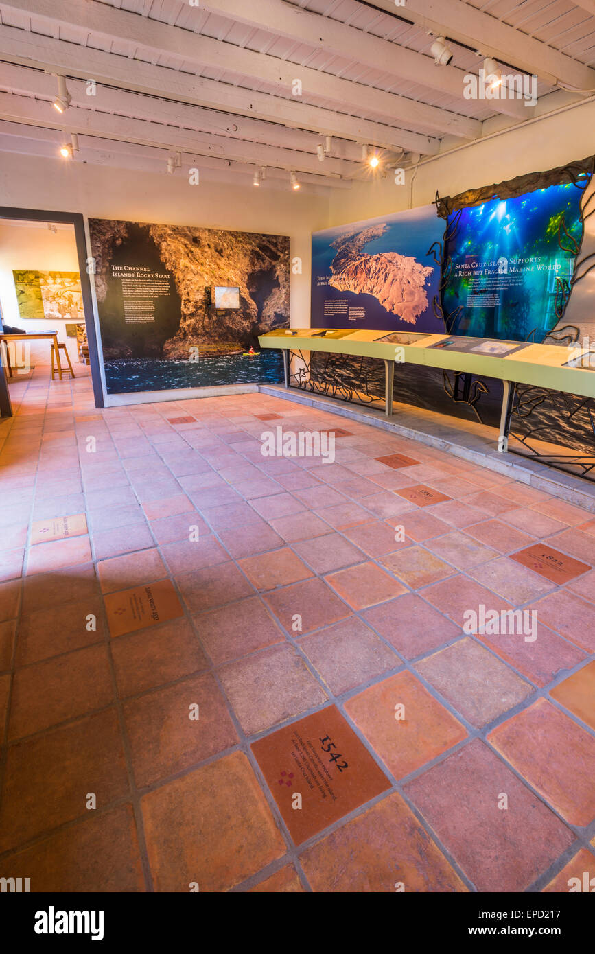 Interpretive display at the visitor center, Santa Cruz Island, Channel ...