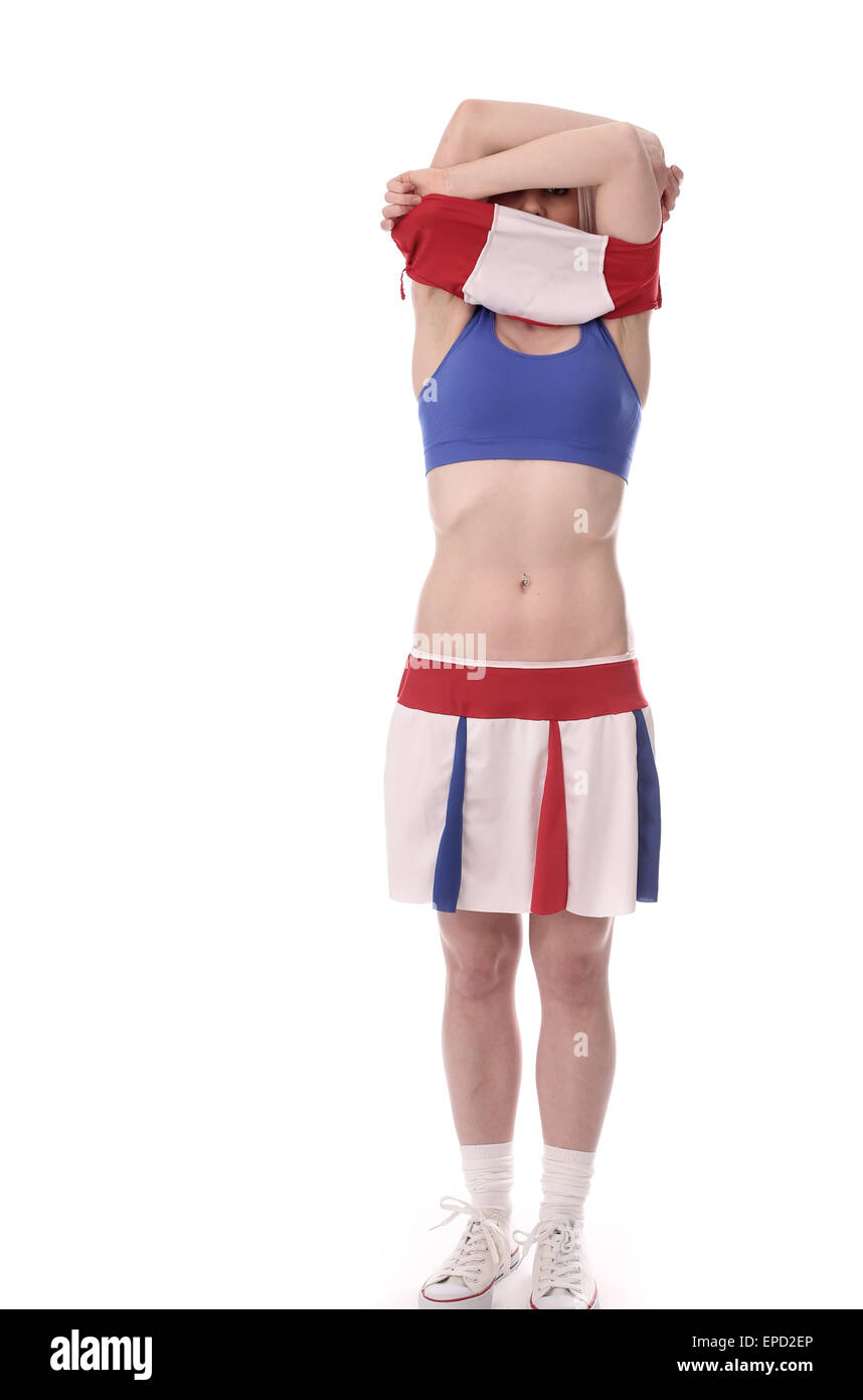 Cheerleader dressed undressed