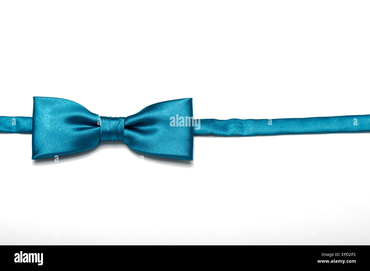 blue bow tie on a white background Stock Photo - Alamy