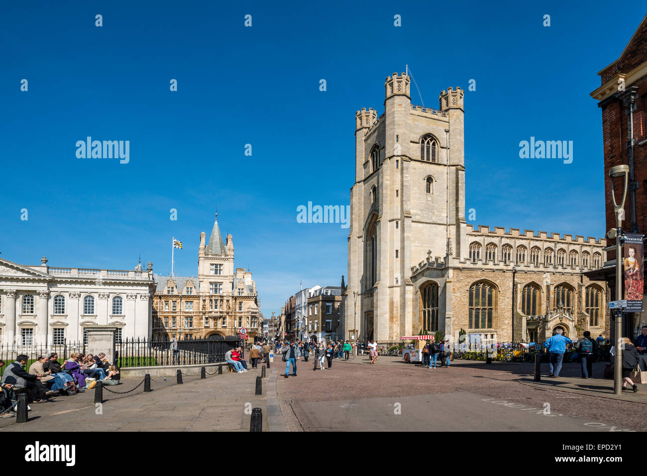 Great St Mary's Church, also Church of St Mary the Great is the University church of Cambridge and is located in the town centre Stock Photo