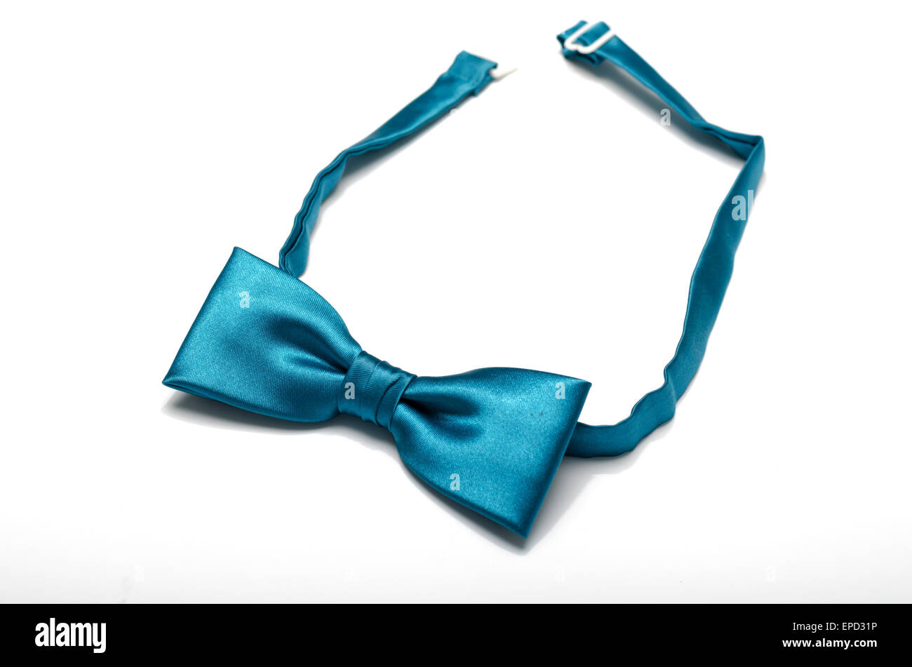 blue bow tie on a white background Stock Photo - Alamy