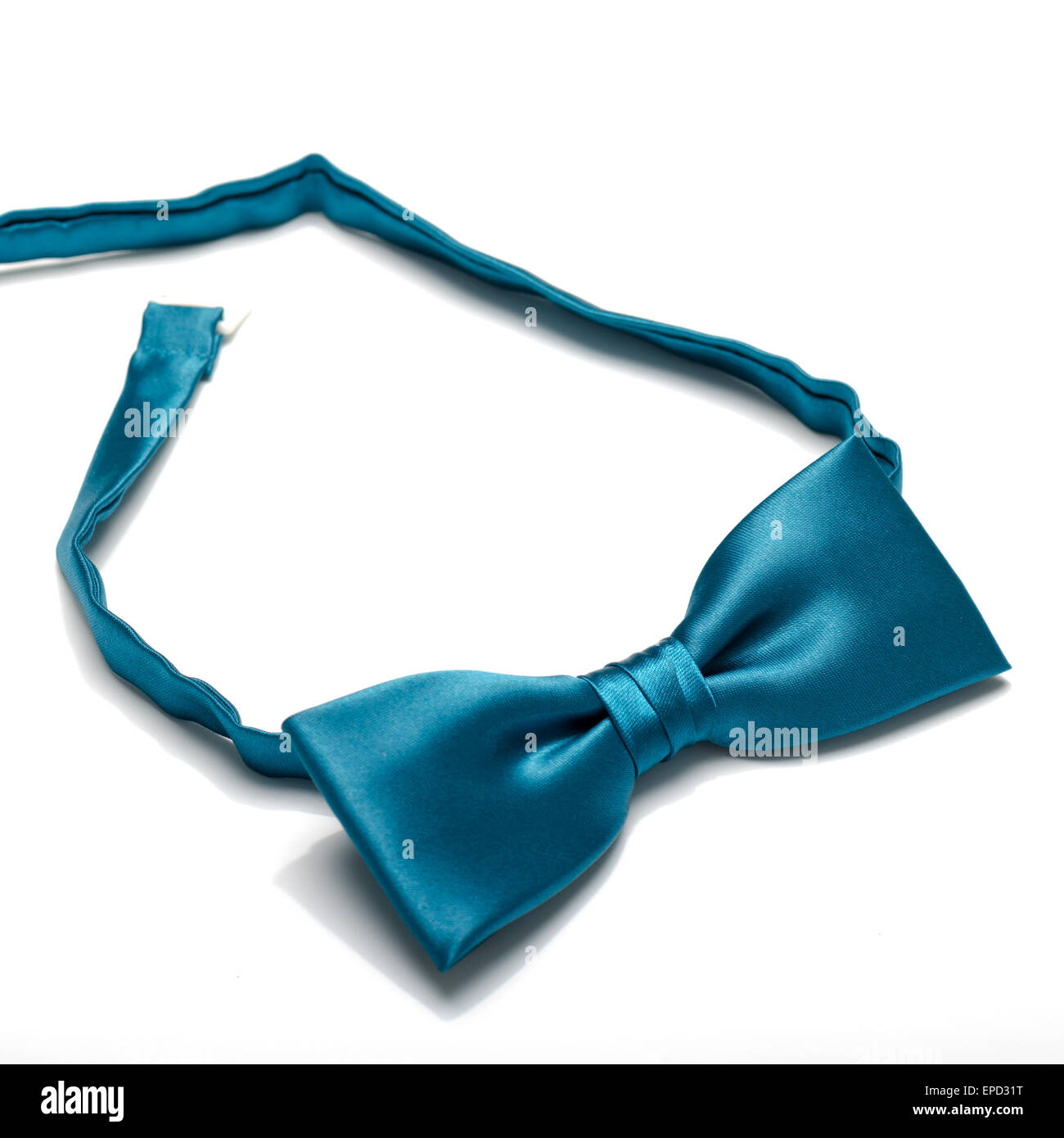 blue bow tie on a white background Stock Photo - Alamy
