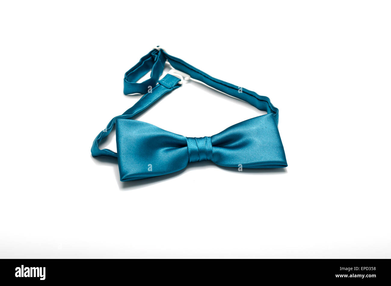blue bow tie on a white background Stock Photo - Alamy