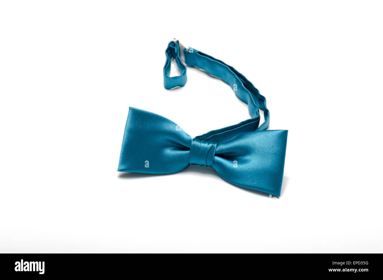 blue bow tie on a white background Stock Photo - Alamy
