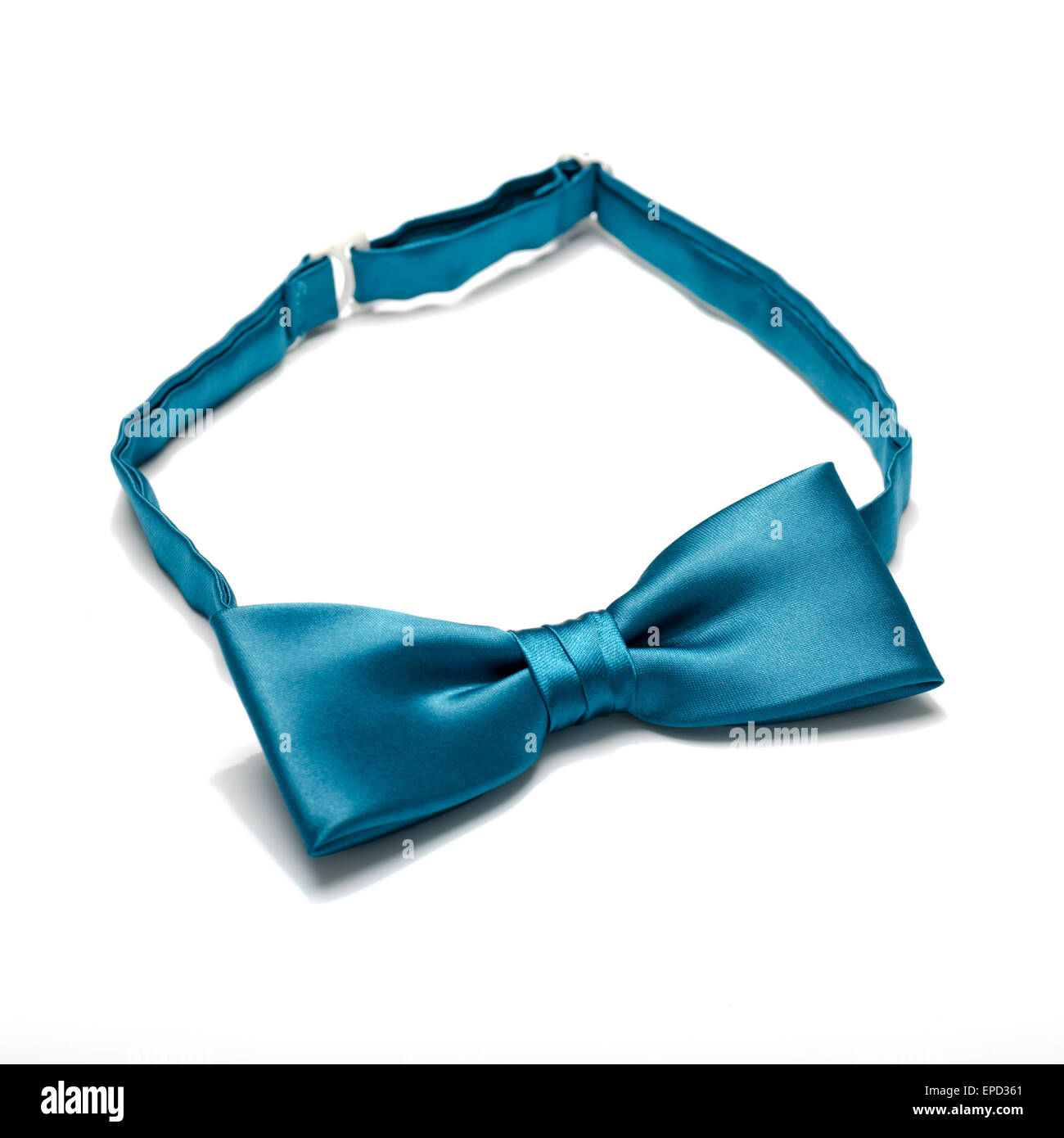 blue bow tie on a white background Stock Photo - Alamy