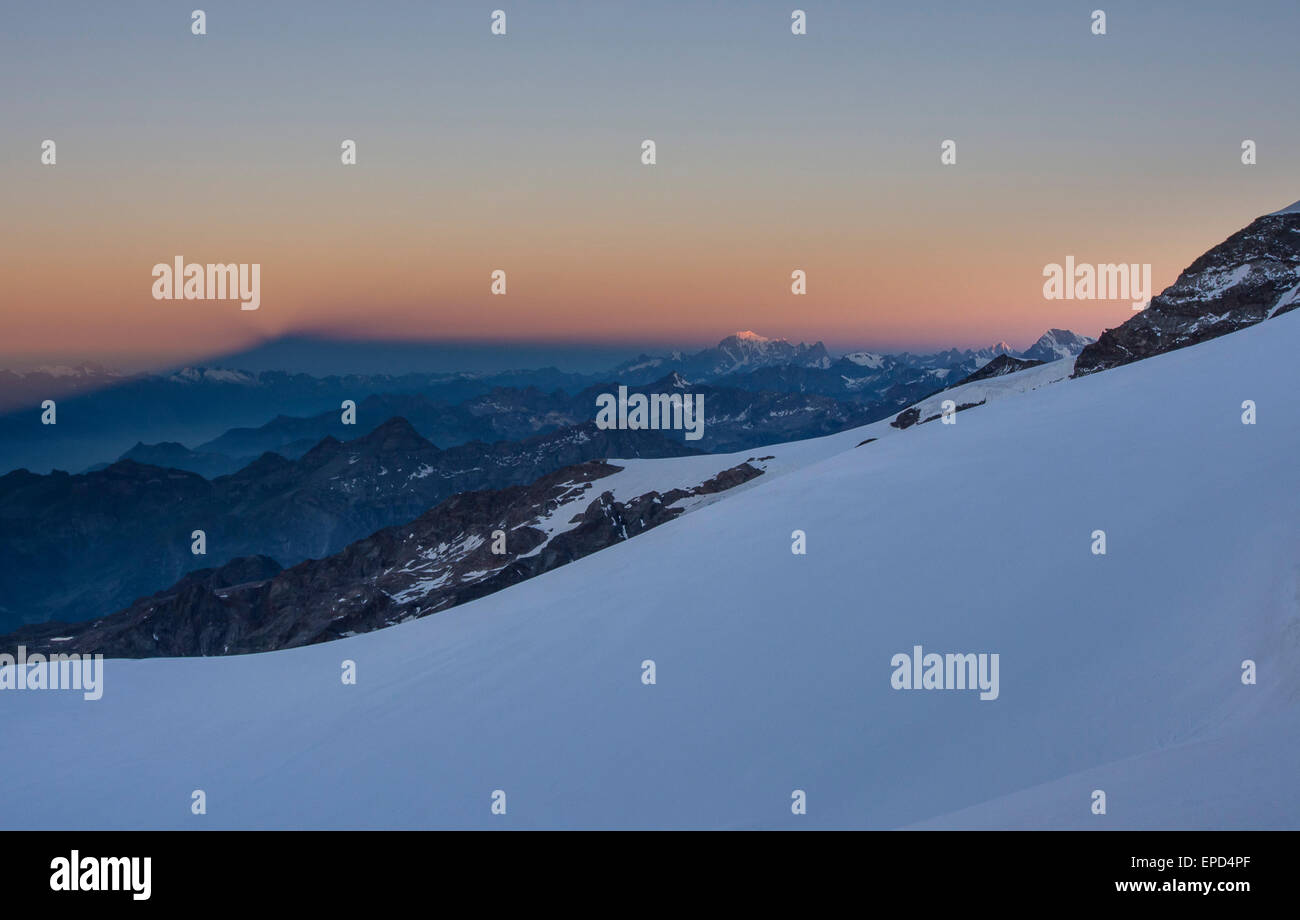 Sunrise on Gran Paradiso, Alps, Italy Stock Photo