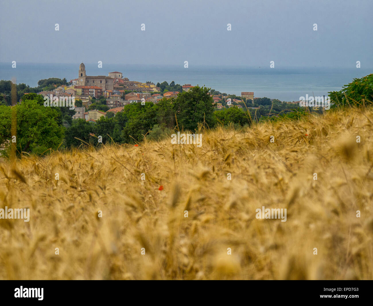 The old town of Sirolo, Conero, Marche, Italy Stock Photo