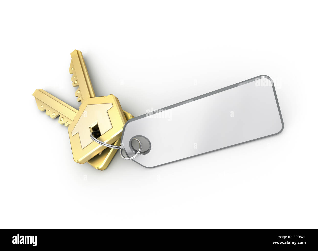 Key with blank card. isolated on white Stock Photo - Alamy