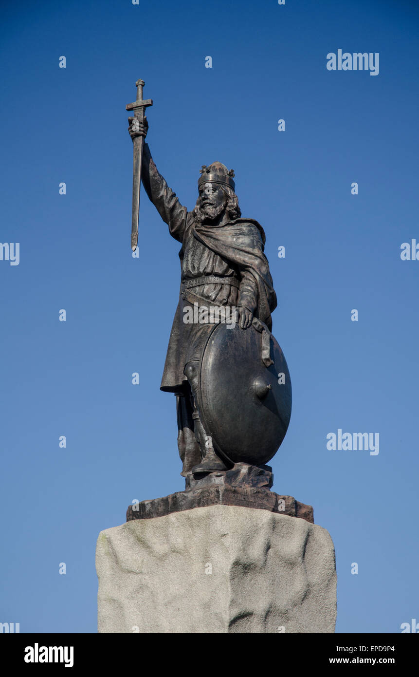 Statue of Alfred the Great by Hamo Thornycroft in Winchester Stock Photo