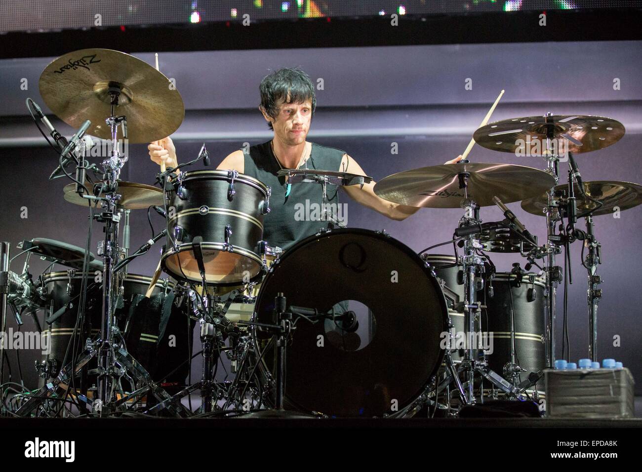 Irvine, California, USA. 17th May, 2015. Drummer DOMINIC HOWARD of Muse  performs live during the KROQ Weenie Roast Y Fiesta at Irvine Meadows  Amphitheatre in Irvine, California Credit: Daniel DeSlover/ZUMA Wire/Alamy  Live