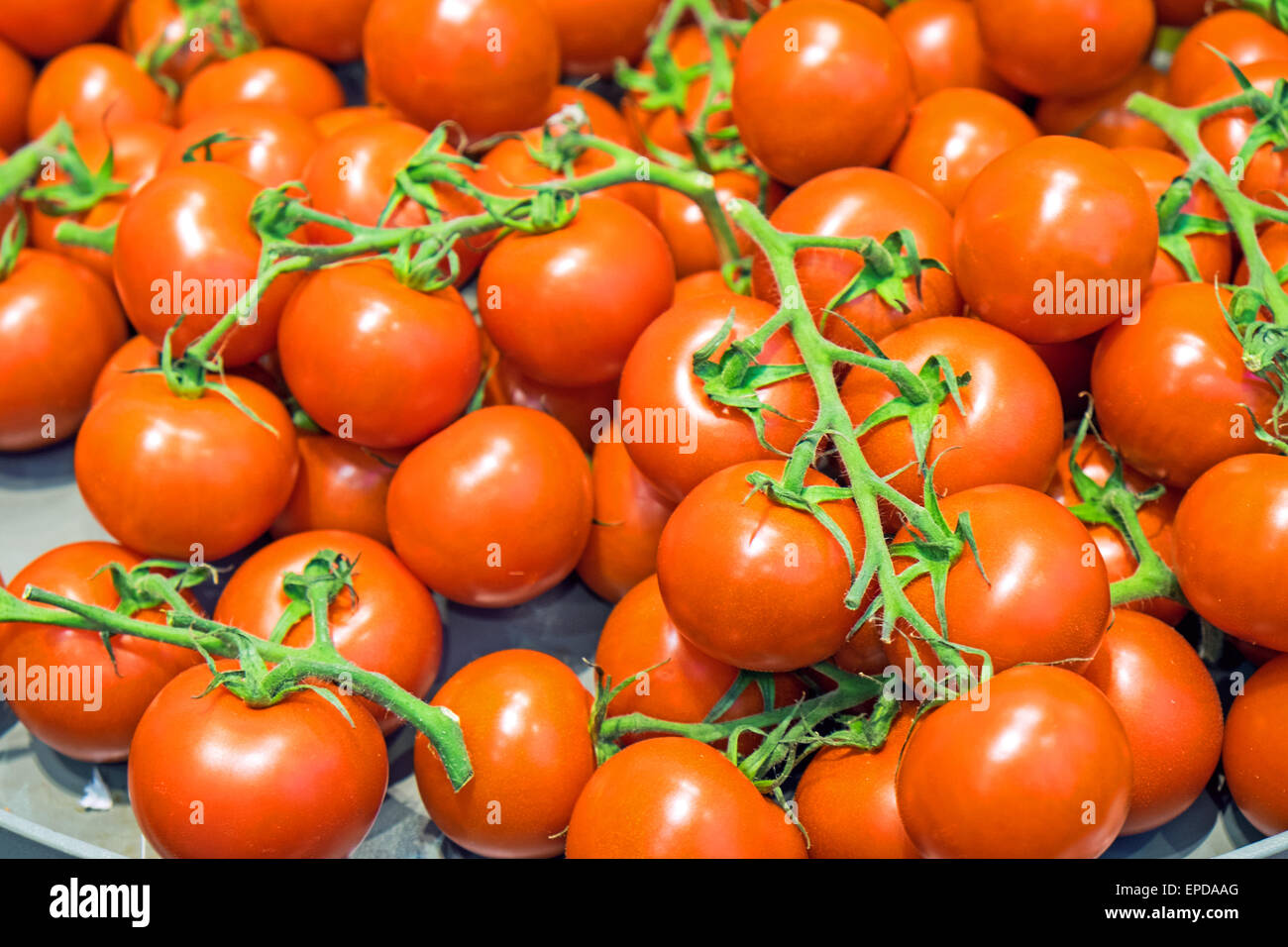 Red ripe tomatoes for sale at a market Stock Photo - Alamy
